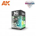 AK 3G - WARGAME COLOR SET. GREEN PLASMA AND GLOWING EFFECTS.