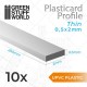 uPVC Plasticard Profilé - Fin 0.50mm x 2mm 10 Qté