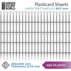 Plaque de Plasticard texturé RECTANGLES GRANDS