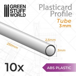 Plasticard PROFILÉ TIGE SEMI-CIRCULAIRE 4mm * 5 quantités
