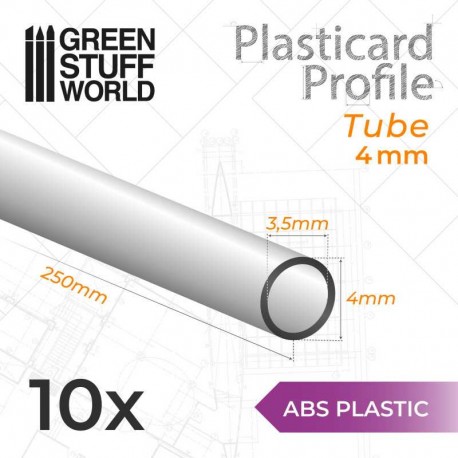 Plasticard PROFILÉ TUBE ROND 3 mm * 10 Quantité