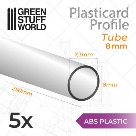 Plasticard PROFILÉ TUBE CARRÉE 3mm (unité)