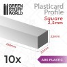 Plasticard PROFILÉ TIGE CARRÉE plein 2.5mm