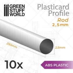 Plasticard PROFILÉ TIGE RECTANGULAIRE plein 1.5x2 mm