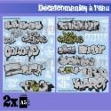 Decalcomanies a l'eau - Mix Trenes et Graffitis - Argent et Or