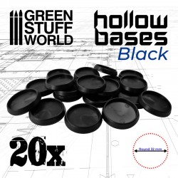 Socles en plastique noirs avec trou 32mm