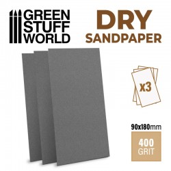 Papier de verre 180x90mm - DRY 400 grit (lot de 3 feuilles)