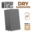 Papier de verre 180x90mm - DRY 800 grit (lot de 3 feuilles)
