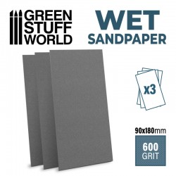Papier de verre 180x90mm - WET 400 grit (lot de 3 feuilles)