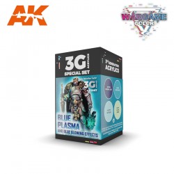 AK 3G - WARGAME COLOR SET. BLUE PLASMA AND GLOWING EFFECTS.