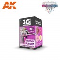 AK 3G - WARGAME COLOR SET. MAGENTA PLASMA AND GLOWING EFFECTS.