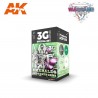 AK 3G - WARGAME COLOR SET. NON METALLIC METAL GOLD (WITH BRUSH).