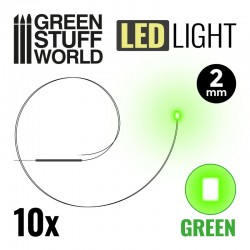 Lumières LED vertes - 2mm *10