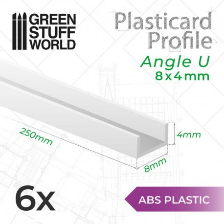 ABS PROFILE EN U 5x2.5mm L250mm par 6