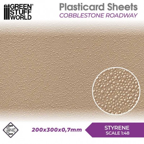 Plaque de Plasticard texturé - Pavage Brique 8x18mm