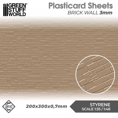 Plaque de Plasticard texturé - Mur en pierre