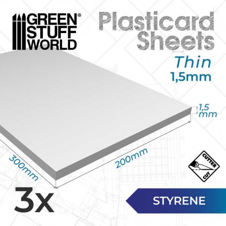 Plaques Polystyrène 1.5mm Pack x3