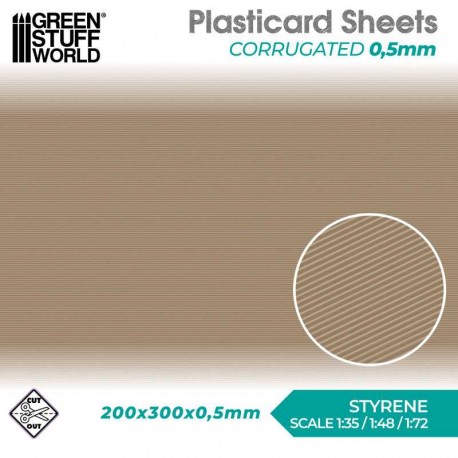 Plaque de Plasticard texturé CARRÉS GRANDS