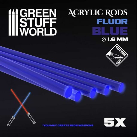Tiges Acryliques ROND 1,6 mm Fluor VERT