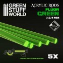 Tiges Acryliques ROND 2.4 mm Fluor VERT