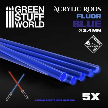 Tiges Acryliques ROND 2.4 mm Fluor VERT