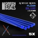 Tiges Acryliques ROND 2.4 mm Fluor BLEU