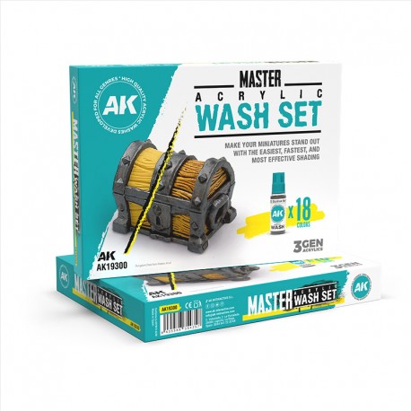 MASTER ACRYLIC WASH SET – FULL RANGE (18 COLORS)