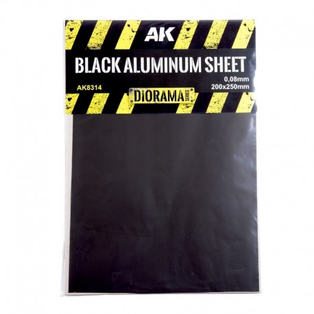 BLACK ALUMINIUM SHEET 150UM 200x250mm