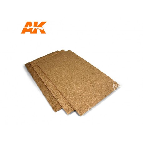 CORK SHEETS - COARSE GRAINED / LAMINAS CORCHO - GRANO GRUESO - 200 x 300 x 2mm (2 SHEETS/LAMINAS)