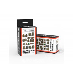 BARRELS & BOXES  WARGAME SET (RESIN 30-35MM)