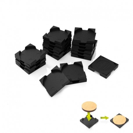 Adaptateur pour socle - Rond à  Carré 25mm