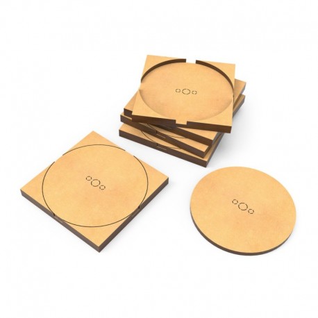 Adaptateur de socles MDF - Rond 60mm à Carré