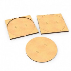Adaptateur de socles MDF - Rond 130mm à Carré