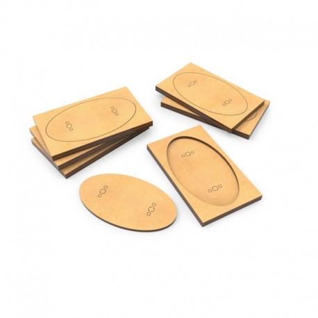 Adaptateur de socles MDF - Ovale 90x52mm à Rectangulaire 100x60mm