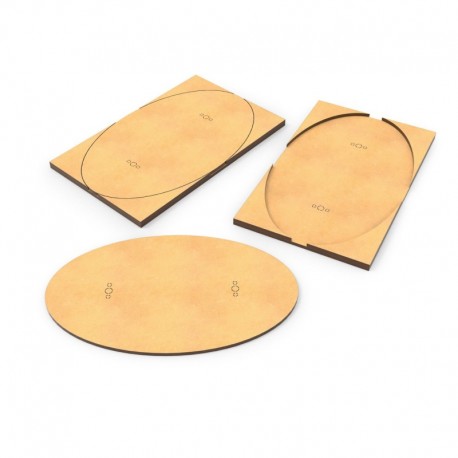 Adaptateur de socles MDF - Ovale 170x105mm à Rectangulaire