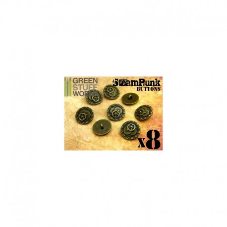 8x Boutons BOULONS et ENGRENAGES - Bronze
