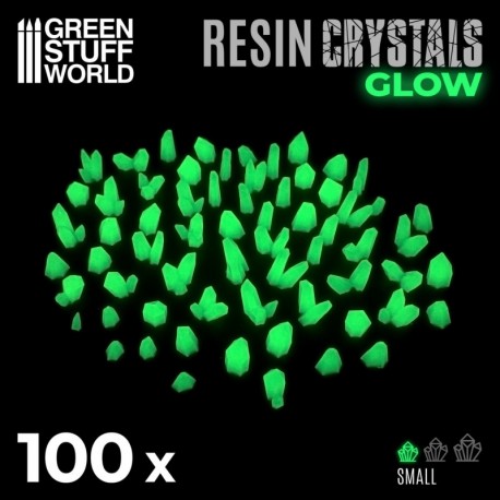 Cristaux de Résine VERTS GLOW - Petits