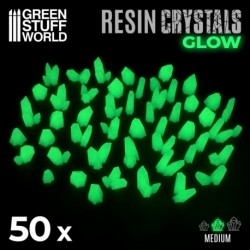 Cristaux de Résine VERTS GLOW - Moyen
