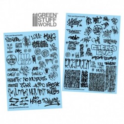 Decalcomanies a l'eau - Mix Trenes et Graffitis - Noir