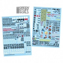 Decalcomanies a l'eau - Chiffres Tactiques et Pin-up