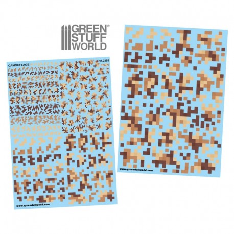 Decalcomanies a l'eau - Camouflage Désert Digital