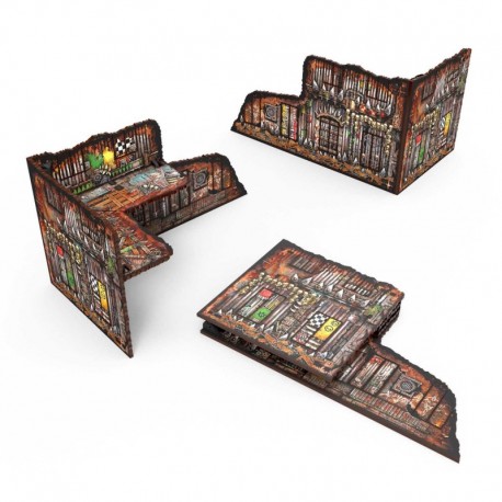 Ruine pliable prépeinte à  deux étages WTC - Orks