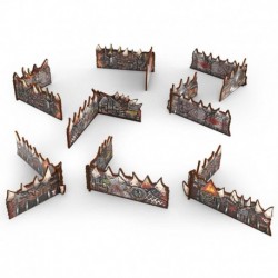 Murs bas Orks prépeints Matched Play (Pack x8)