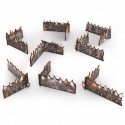 Murs bas Orks prépeints Matched Play (Pack x8)