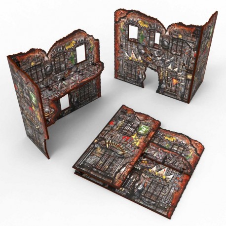 Ruine Grande en forme de L pliable prépeinte Matched Play - Orks
