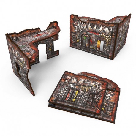 Ruine Petite en forme de L pliable prépeinte Matched Play - Orks