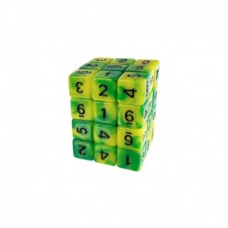 36x D6 12mm Dés de Jeu - Lime Marbre