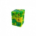 12x D6 16mm Dés de Jeu - Lime Marbre