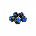 5x D20 20mm Dés de Jeu - Bleu Marbre