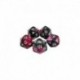 5x D20 20mm Dés de Jeu - Violet Marbre